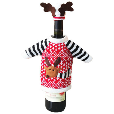 

1 Wine Bottle Cover Cap Xmas Santa Deer Table DIY Decor Christmas Holiday Party