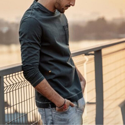 

Mens Autumn Loose Fit Solid Pullover Long Sleeve Sport Fitness Tops T-shirts