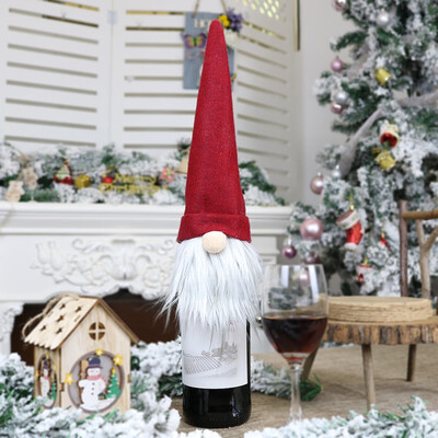 

Tailored Christmas Champagne Bottle Cover Dress Up Decoration Christmas Faceless Doll