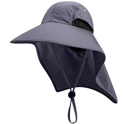 

Fishing Cap Wide Brim Unisex Sun Hat with Neck Flap Adjustable Drawstring for Travel Camping Hiking Boating