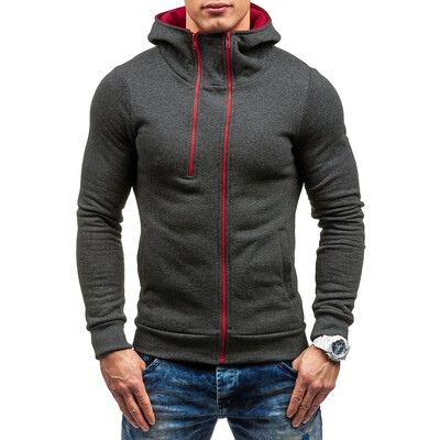 

Zip Embellish Casual Hoodie