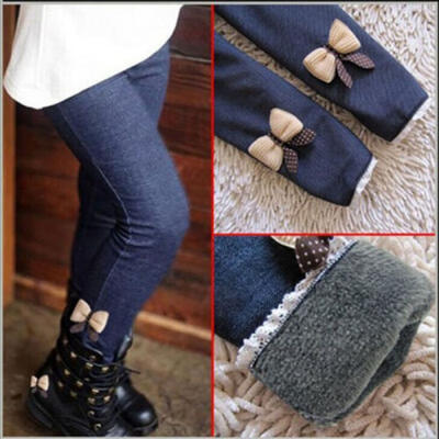 

Kids Baby Girls Bowknot Pants Trousers Leggings Winter Fall Clothes 2-7T
