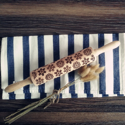 

JPGIF 2018 New Christmas Rolling Pin Engraved Rolling Pin Embossed Rolling Pin