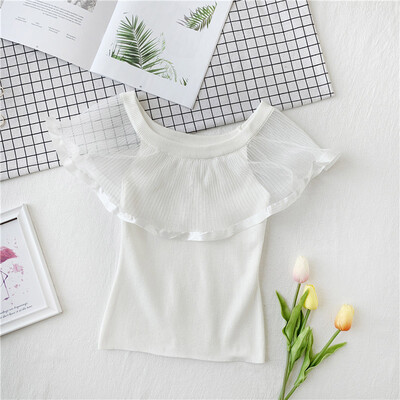

Women Fashion Concise Casual All-match Solid Color Slim Fit Sexy Mesh Comisole