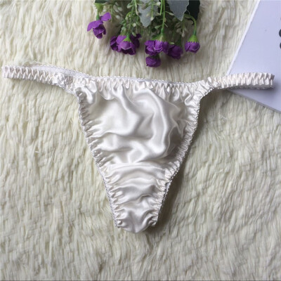 

Women Solid Panties Briefs Low Rise Sexy Underwear Elastic Waist Silk Underpants
