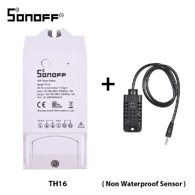 

SONOFF TH16 WiFi Wireless Smart Switch Monitoring Temperature Humidity Wireless Home Automation Kit Works With Amazon Alexa Google