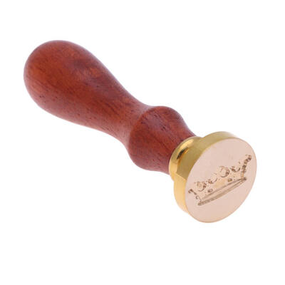 

Crown Pattern DIY Retro Wood Stamp Customs Insurance Sealing Wax Seal Post