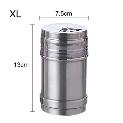 

Kitchen Stainless Steel Seasoning Jar Pepper Spice Salt Shaker Rotating Cover Seasoning Can For Kitchen Cooking Barbecue Tool