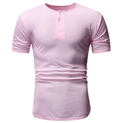 

Toponeto Mens Short Sleeve Solid Comfortable Buttons Casual Slim T-Shirt Sport Tops