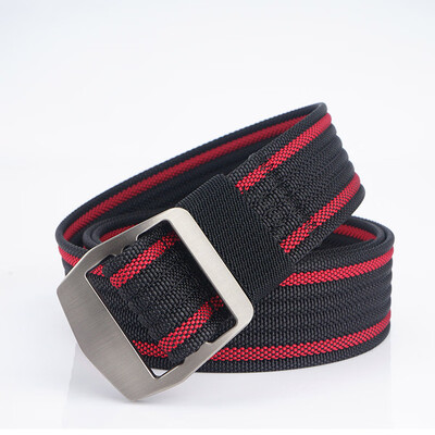 

Unisex belt quality Nylon Smooth Buckle Men belt Casual Alloy buckle cowboy pants wild belt 125cm