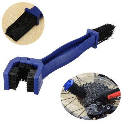 

Blue Motorcycle Bicycle Chain Cranks Cleaning Brush Tool Double Ended Universal