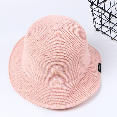 

The hat is a retro art&the childrens spring&summer casual knitted basin cap students fold out the sun-shading cap