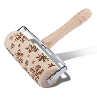 

Siaonvr Embossed Rolling Pin Christmas Wooden Rolling Pins For Baking Embossed Cookies