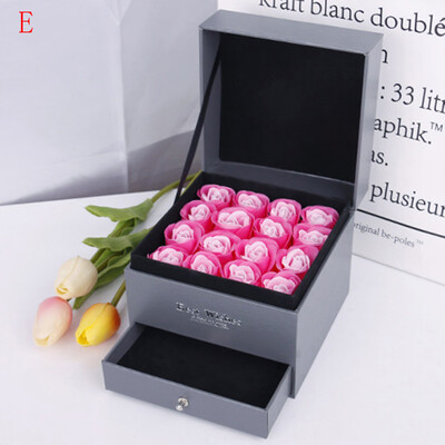 

Gobestart Soap Rose Flower Jewelry Storage Gifts Box Valentines Mothers Day Gift 16PcsBox