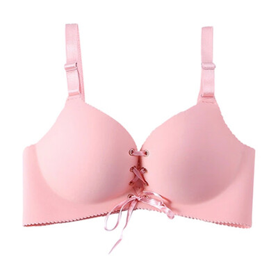 

34 Cup Women Underwear Sexy Lingerie Smooth Straps No Trace No Steel Ring Solid Color Gathered Bra