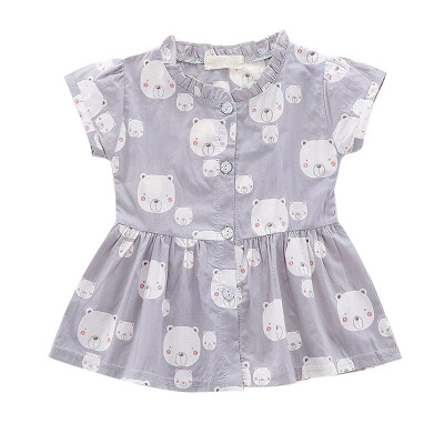 

Causal toddler baby dress cartoon animals pattern cotton soft dress princess dress outfit for 0-24M