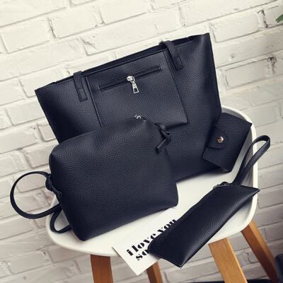 

Tailored 4Pcs Women Leather Shoulder BagCrossbody BagClutch WalletCard Holder Bag
