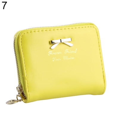 

Fashion Women\s Mini Faux Leather Purse Bowknot Wallet Card Holder Handbag