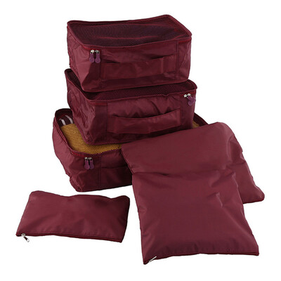 

6pcsset Lightweight Luggage Travel Bags Men&Women Packing Cubes Organizer Compression Pouches Fashion Double Zipper Waterpro