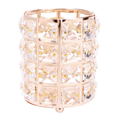 

European Glitter Metal Makeup Brush Storage Tube Cosmetic Crystal Organizer