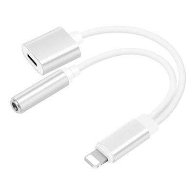 

Portable Universal 2-in-1 Lightning Male To Lightning Female And 35mm Audio Cable Cord-12cm