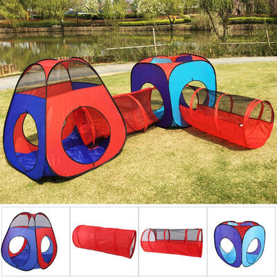 

Greensen 4 in 1 Kids Children Gift Play House with Crawl Tunnels Indoor Outdoor Tent Toy