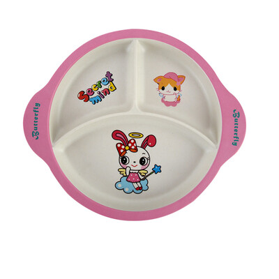

Toponeto Bamboo fiber childrens cartoon Plate environmental protection baby cutlery