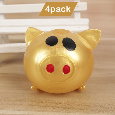 

Siaonvr 4Pcs Jello Pig Cute Anti Stress Splat Water Pig Ball Vent Toy Venting Sticky Pig