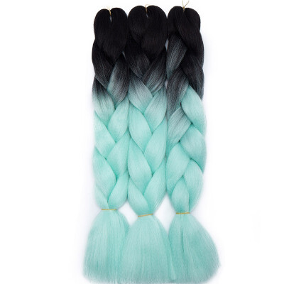 

3 Packs Braiding Hair Ombre for crochet Hair Weave with Synthetic&Twist Braiding Hair Extensions