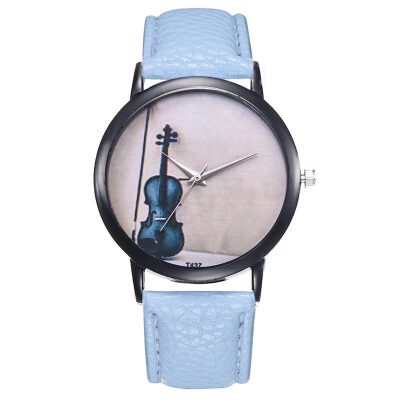 

Womens Watches Bayan Kol Saaty Fashion Simple Violin Pattern Watch Reloj De Mujer Montre Femme Acier Inoxydable