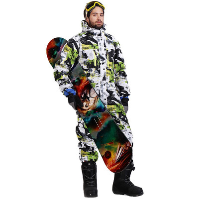 

SAENSHING winter ski suit men one piece snow jumpsuit waterproof thick warm snowboard jacket Snowboarding pants mountain skiing