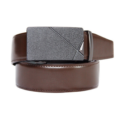 

BPSTAR Mens Automatic Buckle Genuine Leather Mens Ratchet Holeless Belt Business High Quality Mens Real Belt for Pants
