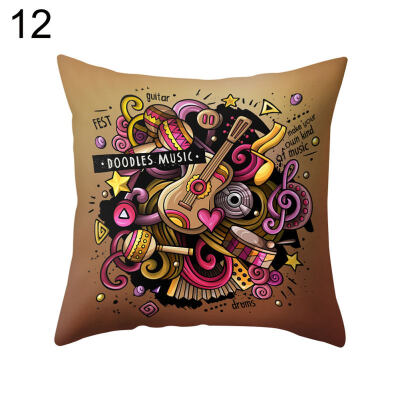 

Rock&Roll Guitar Music Pillow Case Cushion Cover Sofa Bed Car Office Decor