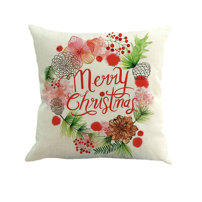 

Tailored Happy Christmas Pillow Cases Linen Sofa Cushion Cover Home Decor Pillow Case