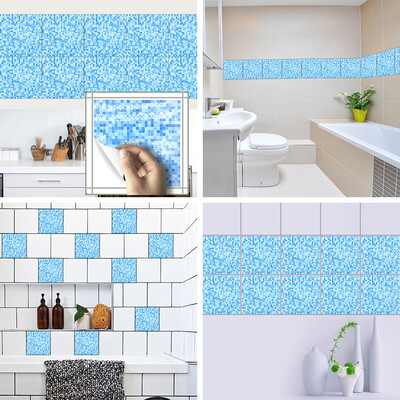 

Toponeto 10pcs Self Adhesive Waterproof Marble Mosaic Wall Art Kitchen Tile Sticker
