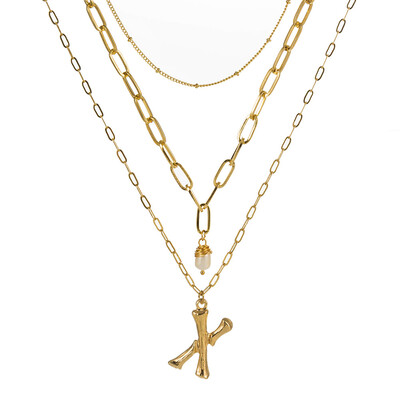 

natural freshwater pearl A-Z 26 Initial Pendant Letter Necklace For Women Gold Letter Wholesale Jewelry Gift for Love Friends