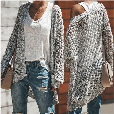 

〖Follure〗Fashion Women Knitted Leopard Print Long Sleeve Cardigan T-shirt Sweater Coat