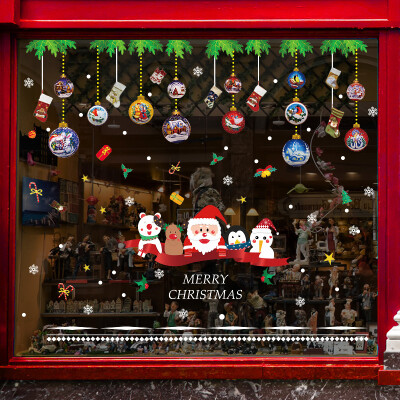 

Merry Christmas Window Wall Sticker Decals Snowflake Santa Claus Home Xmas Decor
