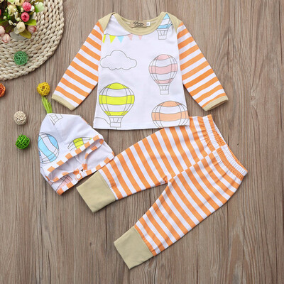 

3pcs Toddler Infant Baby Boys Girls Balloon Clothes Set TopsPantsHat Outfits