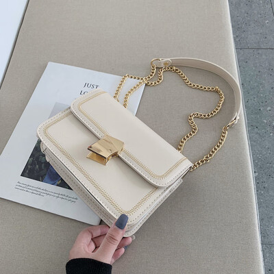

New texture chain bag female 2019 new Korean version of the wild single shoulder slung fashion casual simple small square bag