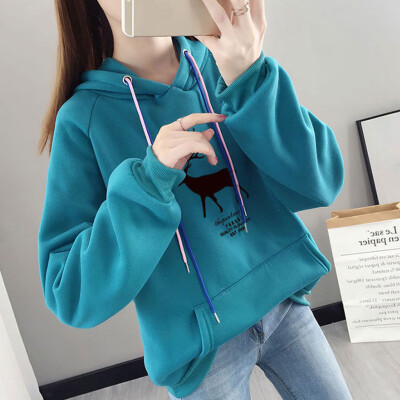 

Tailored Womens Looser Print Letter Thickening Hoodie Sweatershirt Women Tops Blouse