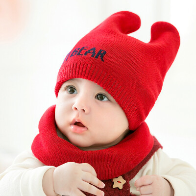 

Fall&Winter 2019 New Kind of Babys Neck Cap Babys Warm Knitted Wool Cap Childrens Bear Cotton Yarn Ear Protector