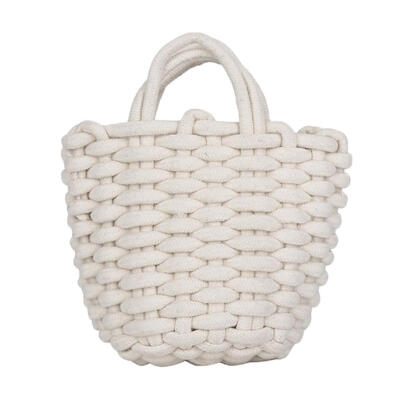 

Handmade Cotton Rope Woven Shoulder Handbags Women Beach Shopping Totes