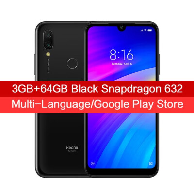 

Global Version Xiaomi Redmi 7 3GB RAM 64GB ROM 4000mAh Smartphone 12MP Dual Cameras Snapdragon 632 Octa Core 626" HDScreen CE