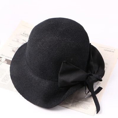 

Simple 100-hued pure-color fisherman hat for women in spring&summer new Korean fashion leisure bow bow eaves basin hat