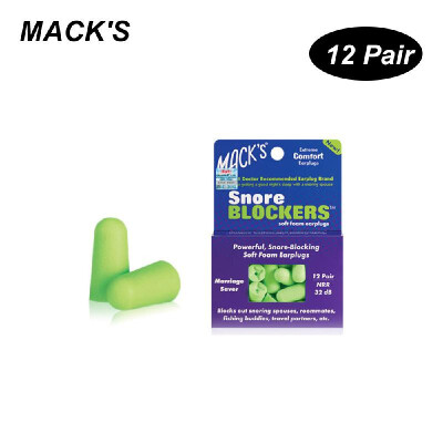 

MACKS 12 Pair Anti-noise Foam Earplugs Washable Professional Soundproof Ear Plugs for Sleeping Working Travelling Shooting Hearin