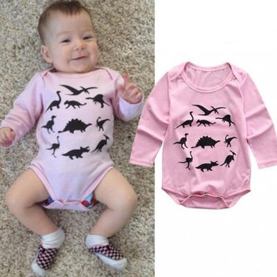 

Cotton Kids Infant Baby Boy Girls Pink Romper Bodysuit Jumpsuit Clothes 0-24M