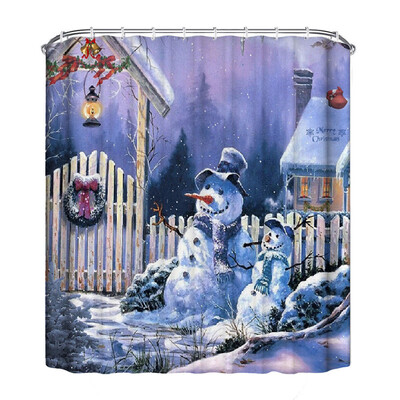 

Gobestart Christmas Waterproof Polyester Bathroom Shower Curtain Decor With Hooks New A