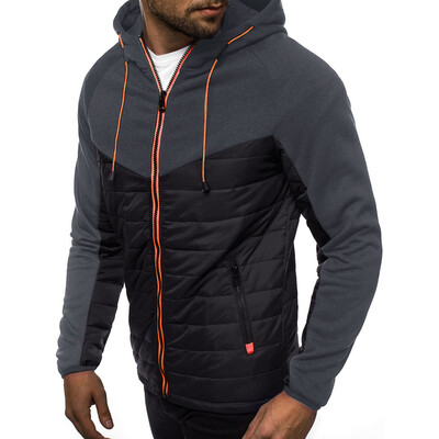 

Toponeto Men Casual Long Sleeve Patchwork Hoodie Hooded Sweatshirt Top Tee Outwear Blouse