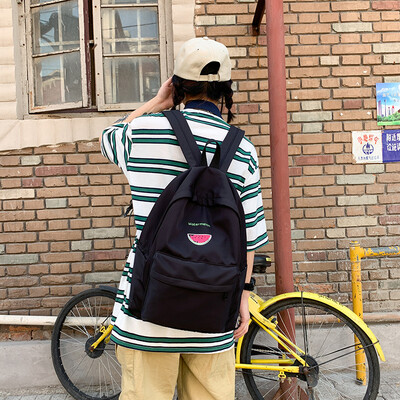 

Junior high school schoolbag girl Korean version Senior high school simple large capacity backpack lady shoulder bag lady ins styl